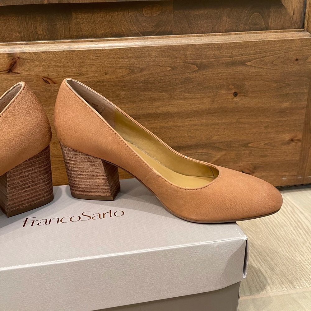 Franco Sarto Optimum Tan leather heels size 6 NWT - Picture 5 of 11
